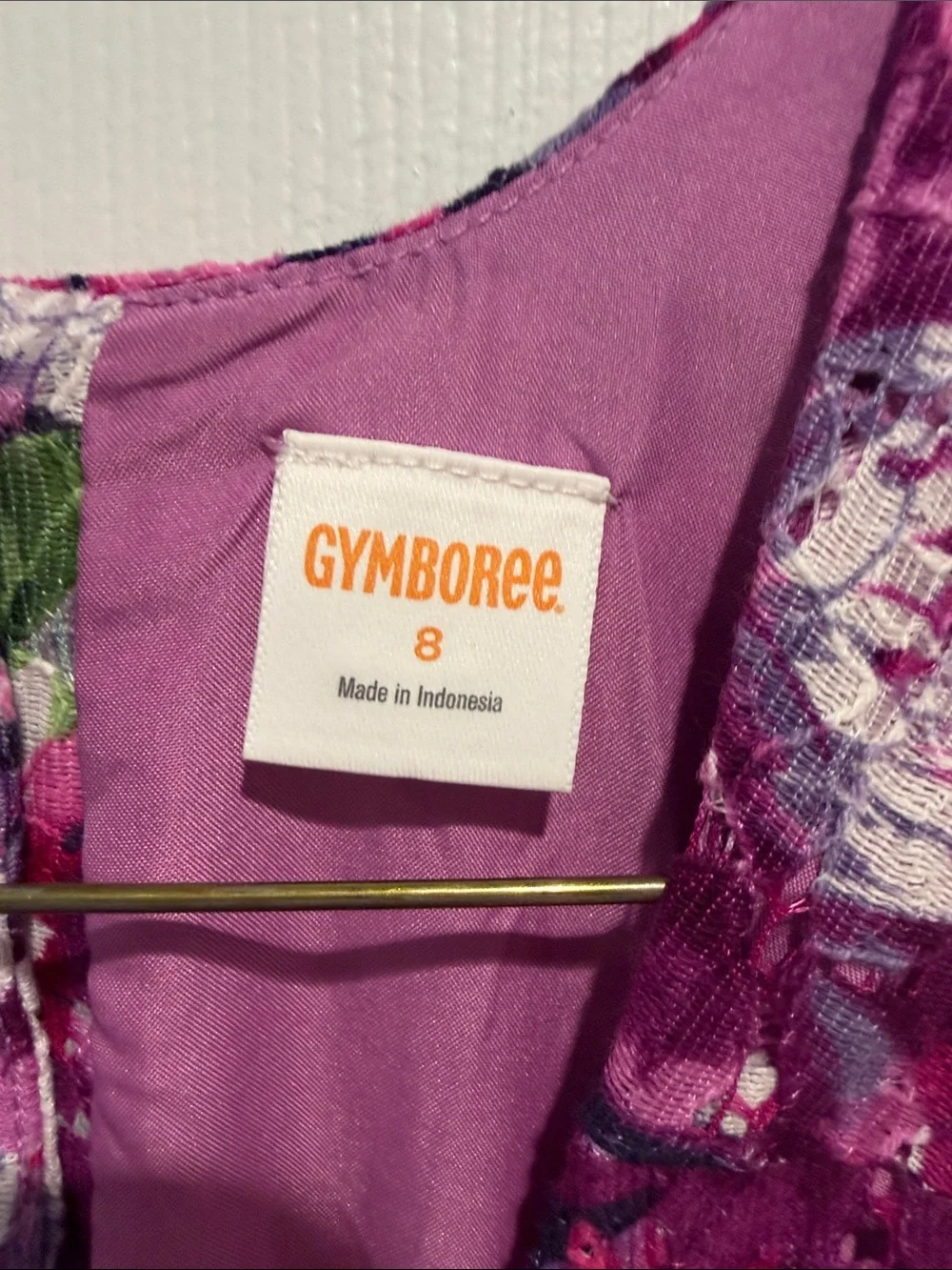 Gymboree Purple and Pink Floral Fit & Flare Dress